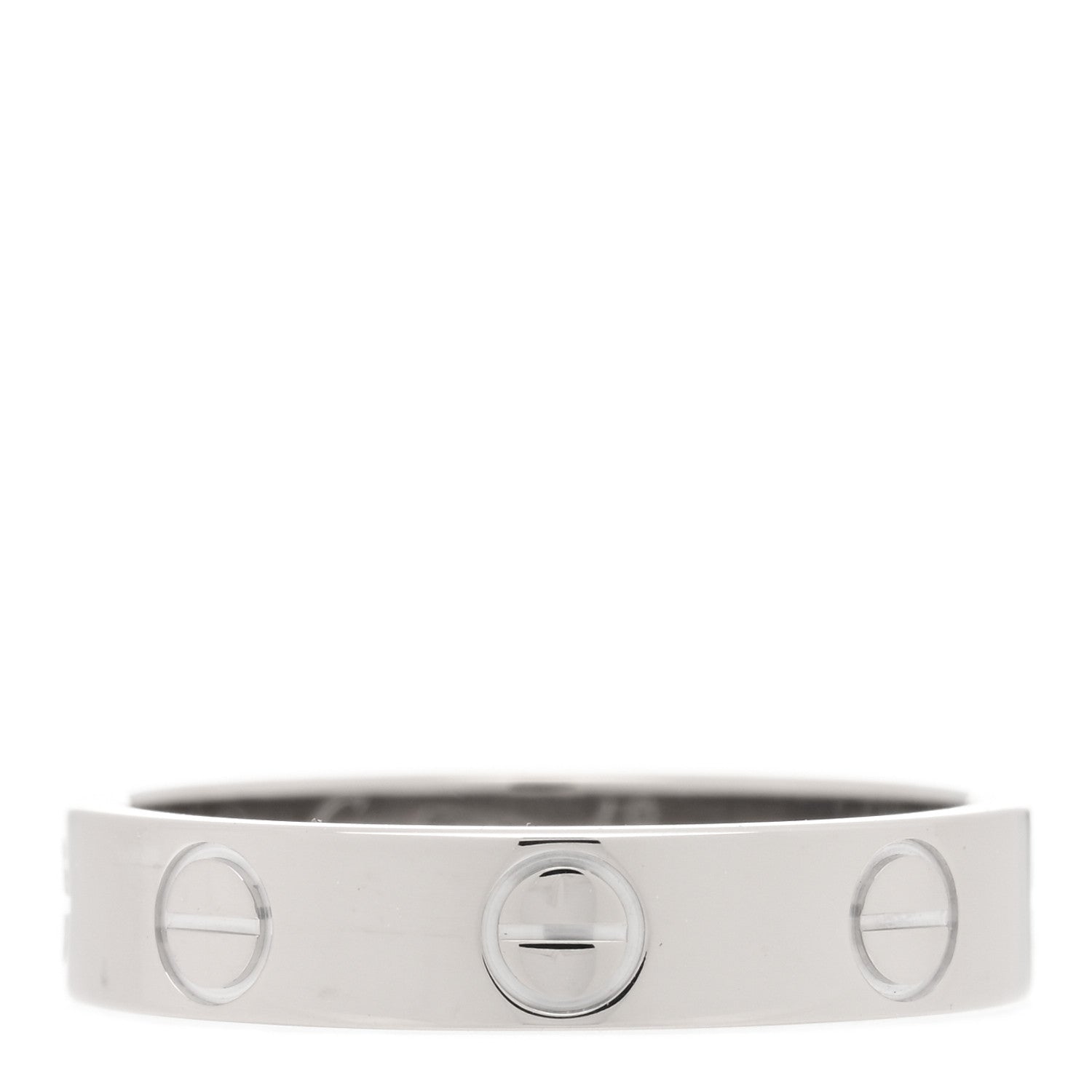 Cartier 18K White Gold 3.5mm LOVE Wedding Band Ring 48 4.5 3 of 4