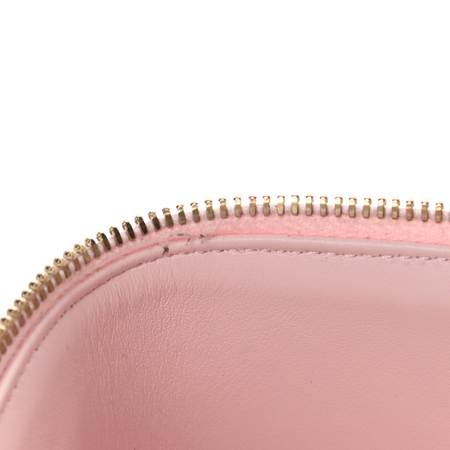 Caviar Quilted Small Vanity Case With Chain Light Pink