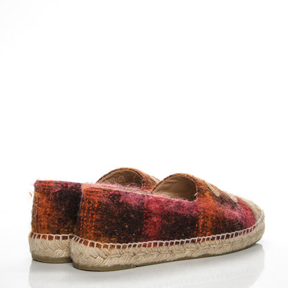 Chanel Tweed CC Espadrilles 39 Brown Pink Beige 4 of 7