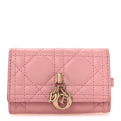Christian Dior Lambskin Cannage Miss Dior 4 Key Holder Wallet Pink 1 of 12