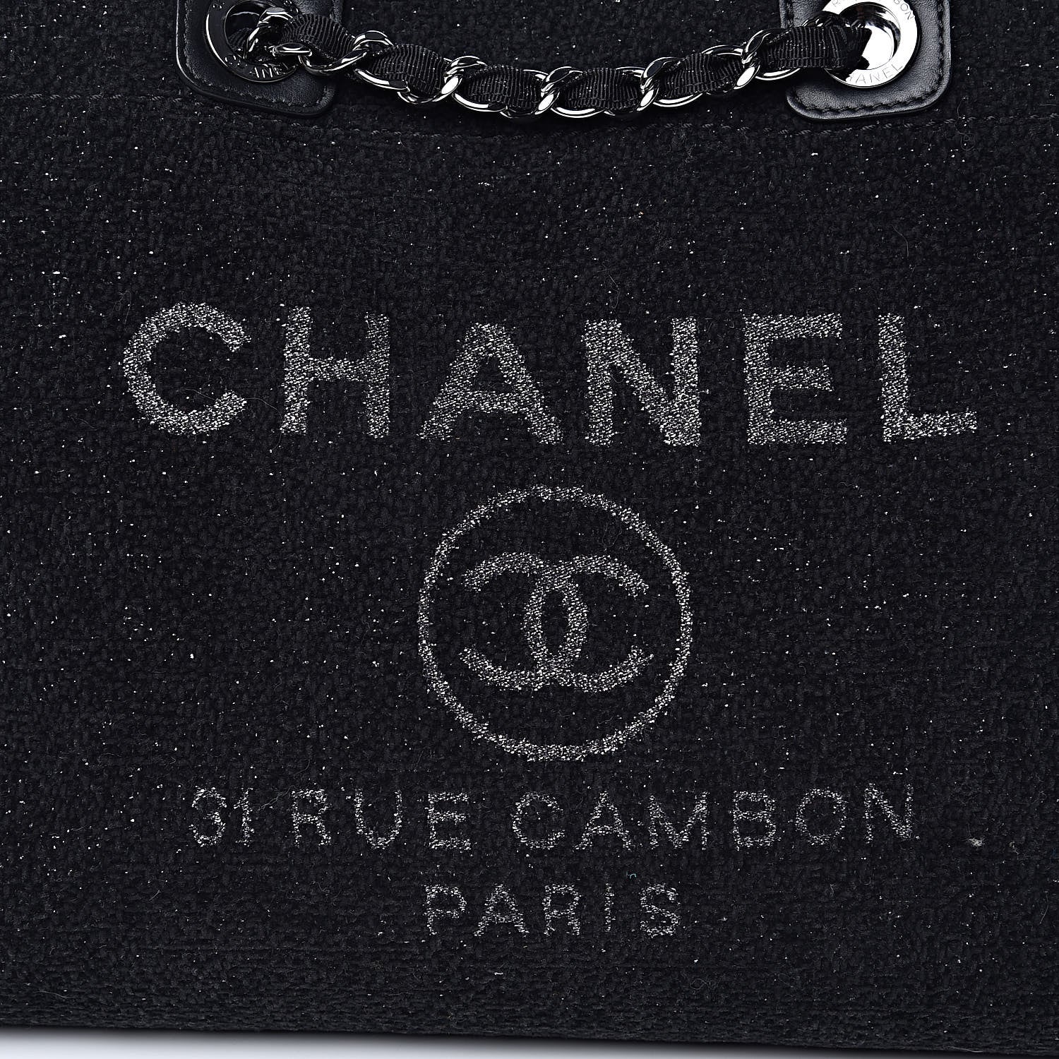 Chanel Lurex Boucle Medium Deauville Tote Black 10 of 10
