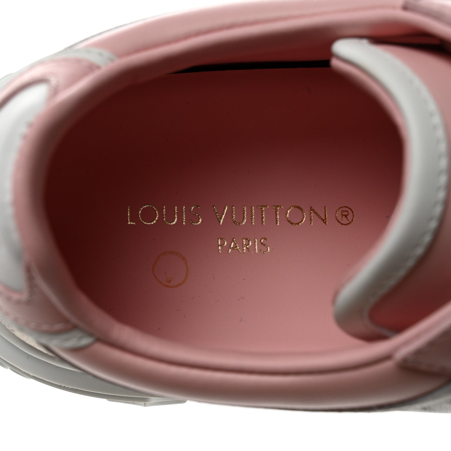 Louis Vuitton Monogram Embossed Calfskin Damier Azur Time Out Sneakers 37 Rose Clair Pink 7 of 9