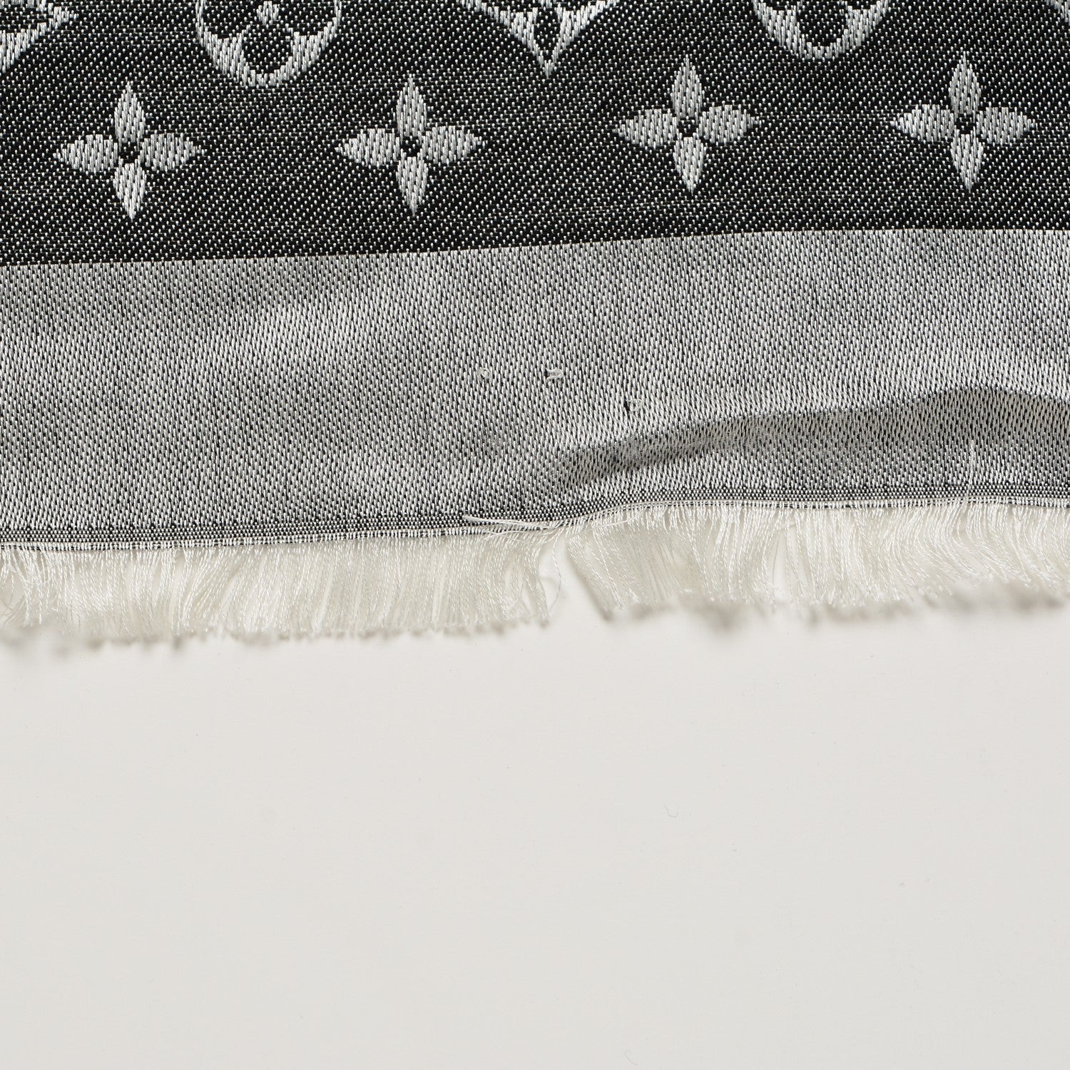 Louis Vuitton Silk Wool Monogram Denim Shawl Black 8 of 10