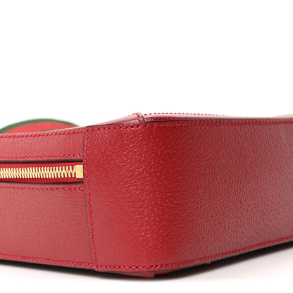 Gucci GG Supreme Monogram Flora Web Small Ophidia Top Handle Shoulder Bag Hibiscus Red 9 of 10