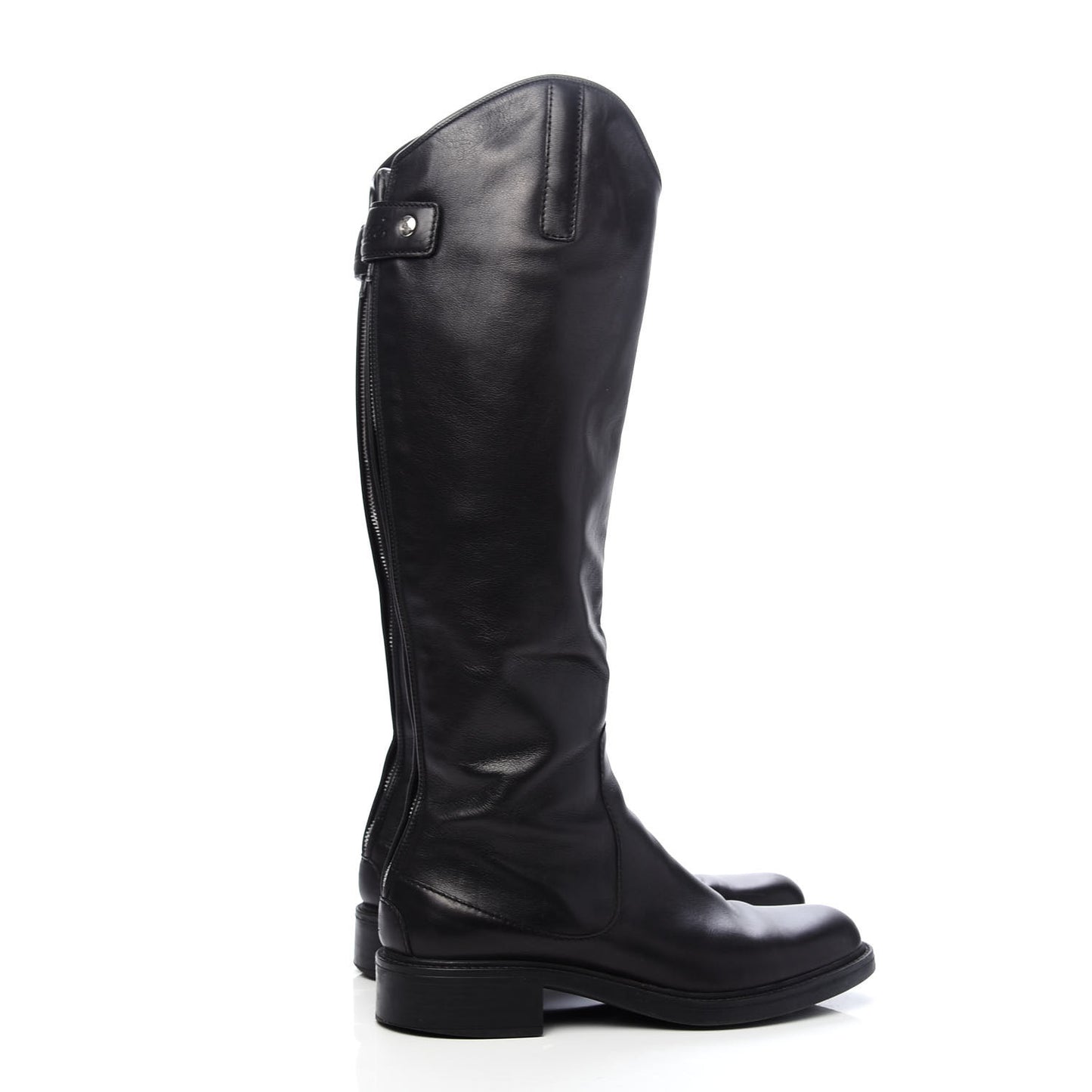 Calfskin Maud Knee High Riding Boots 38 Black