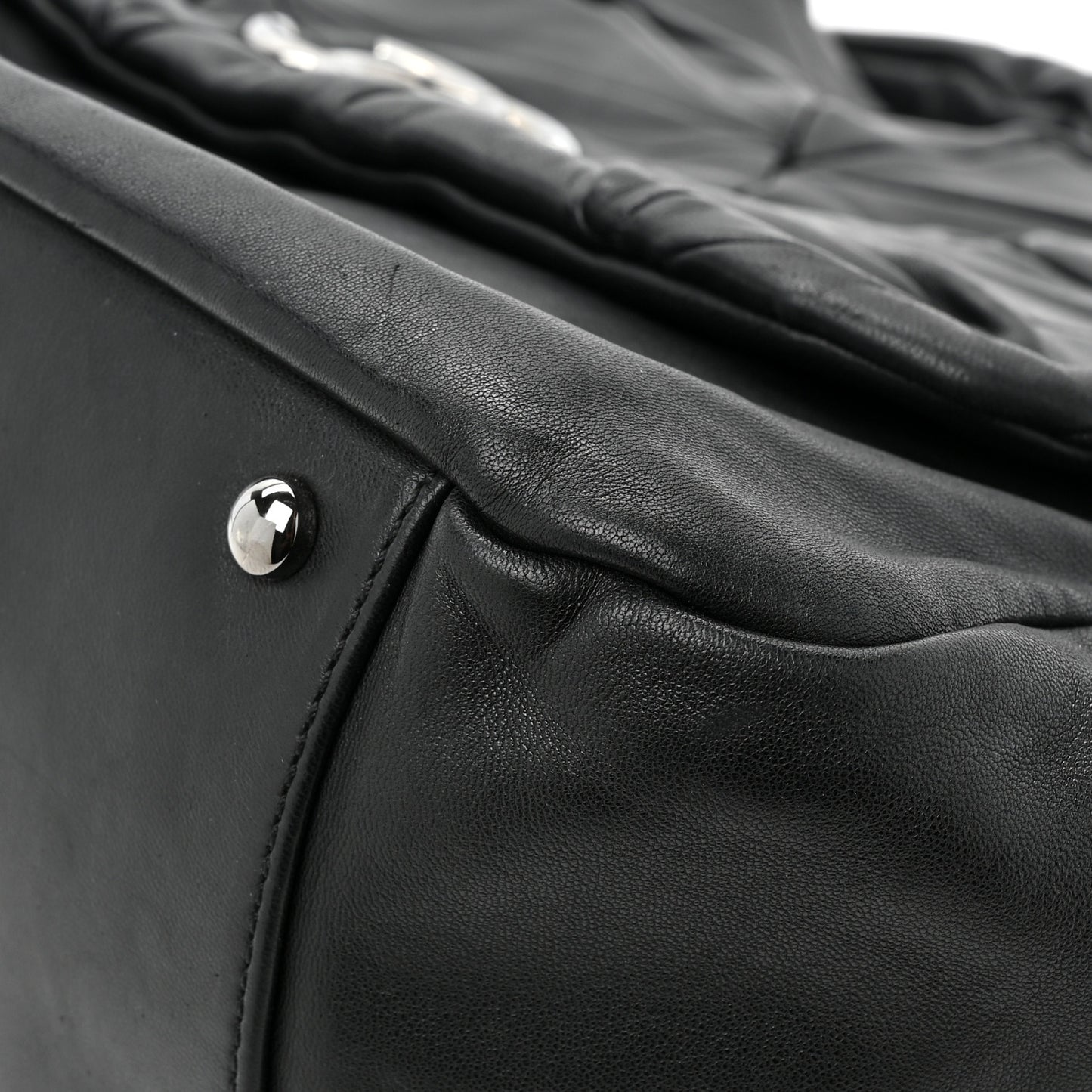 Lambskin Origami Soft Squares Accordion Flap Black