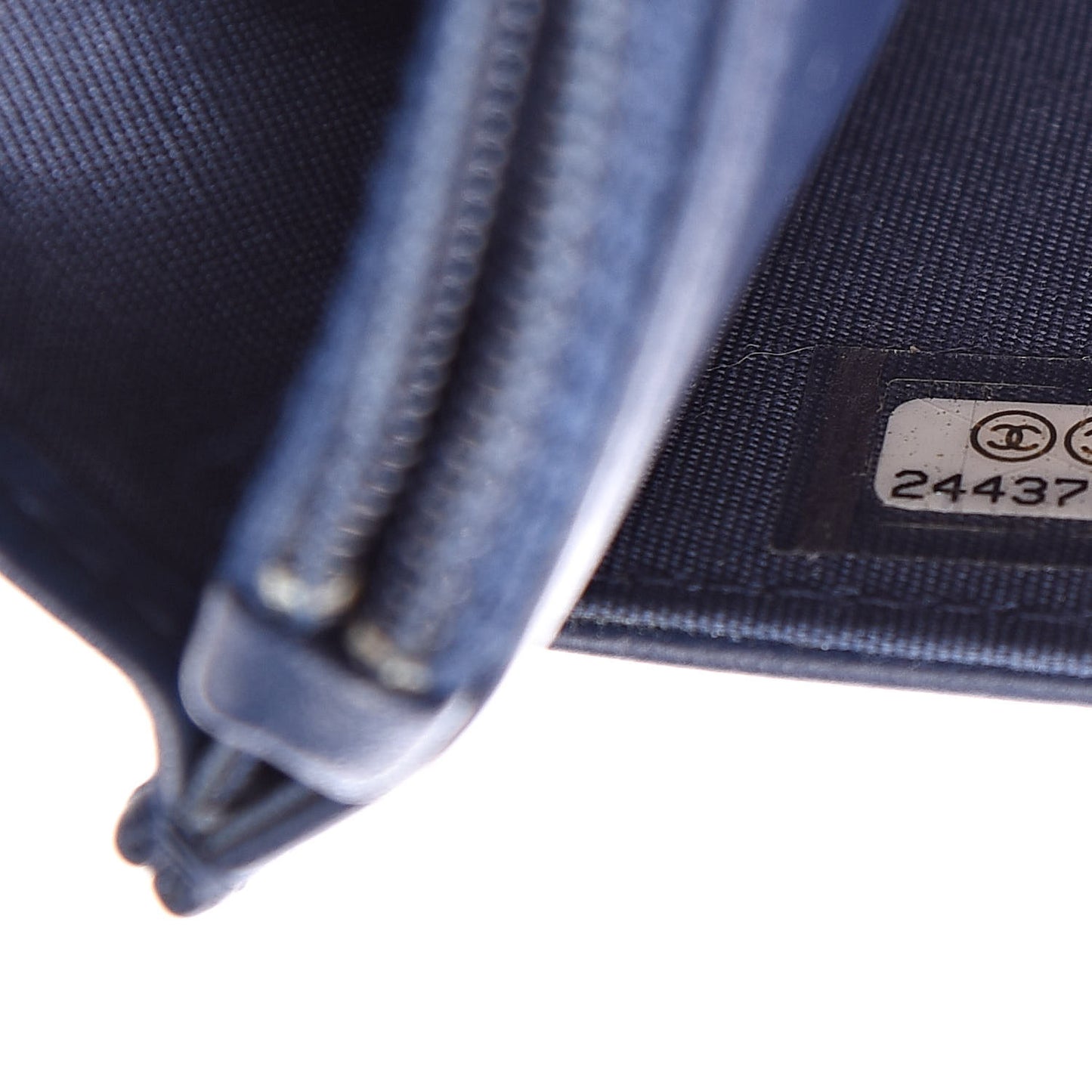 Lambskin Quilted Boy Wallet On Chain WOC Navy Blue