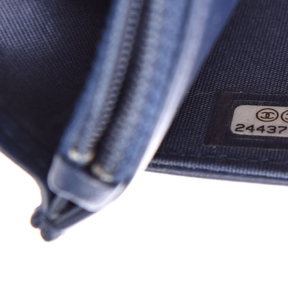 Chanel Lambskin Quilted Boy Wallet On Chain WOC Navy Blue 8 of 14