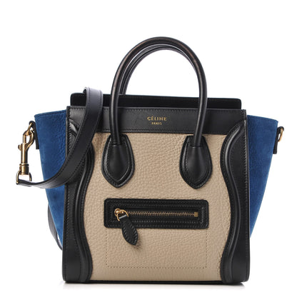 Celine Bullhide Calfskin Nubuck Bicolor Nano Luggage 1 of 6