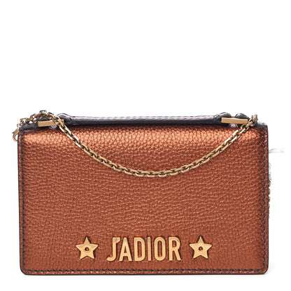 Christian Dior Metallic Grained Calfskin J'adior Clutch Deep Orange 1 of 10