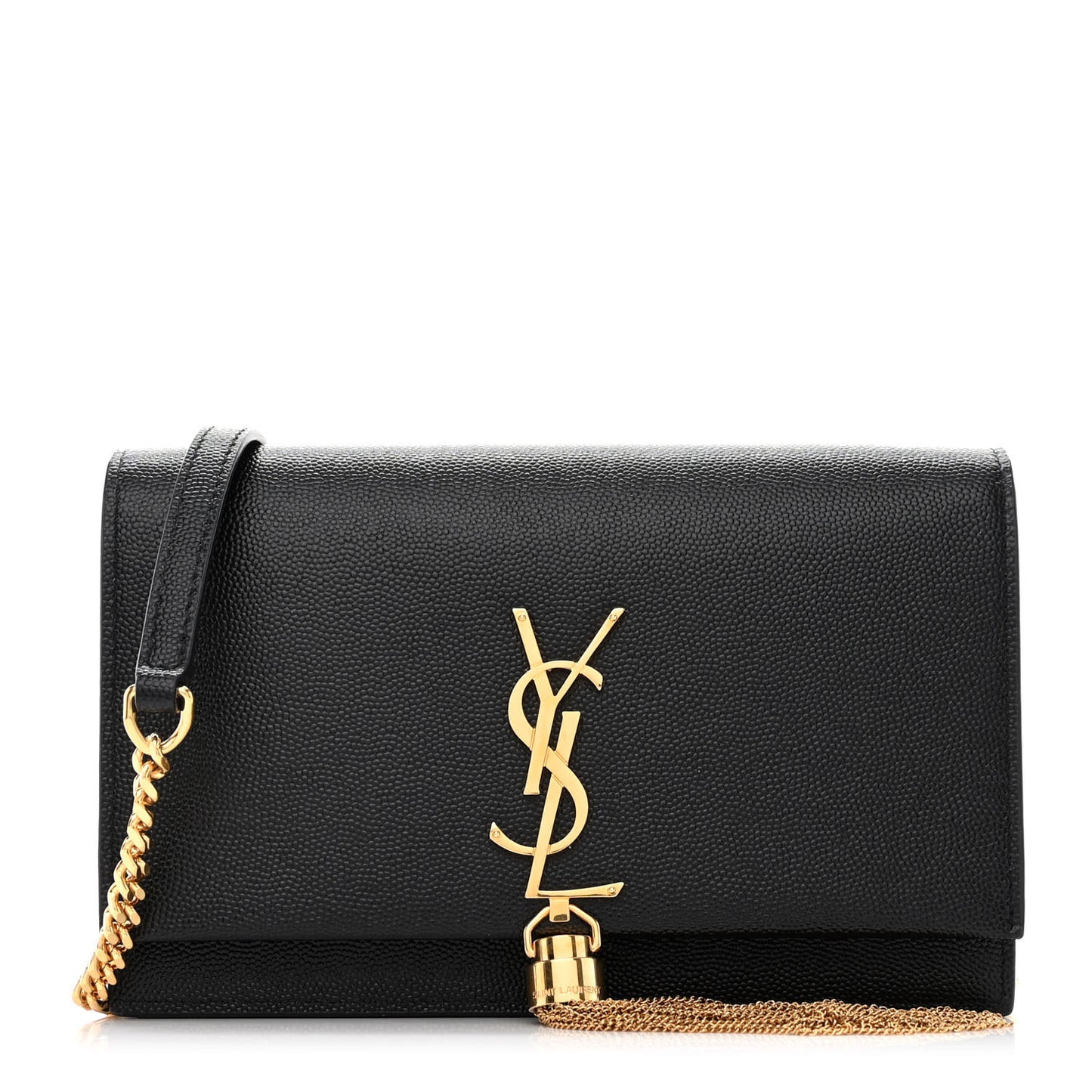 Grain De Poudre Classic Monogram Kate Tassel Chain Wallet Black