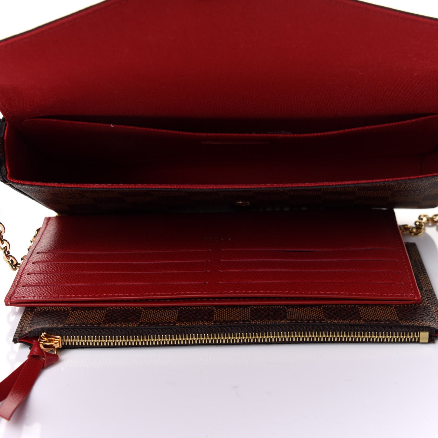 Damier Ebene Pochette Felicie Chain Wallet
