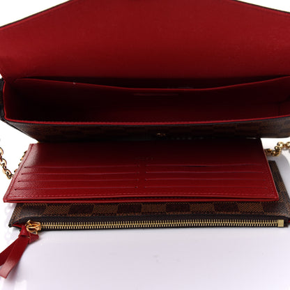 Louis Vuitton Damier Ebene Pochette Felicie Chain Wallet 6 of 7