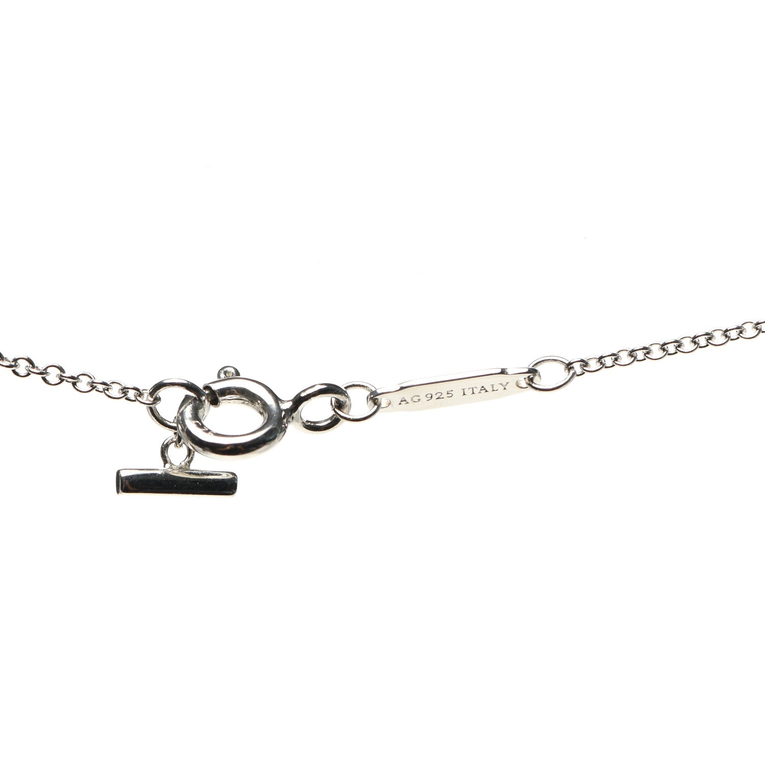 Tiffany Sterling Silver Large T Smile Pendant Necklace 4 of 5