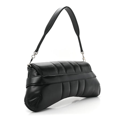 Gucci Nappa Vertical Matelasse Medium Maxi Horsebit Chain Shoulder Bag Black 3 of 11