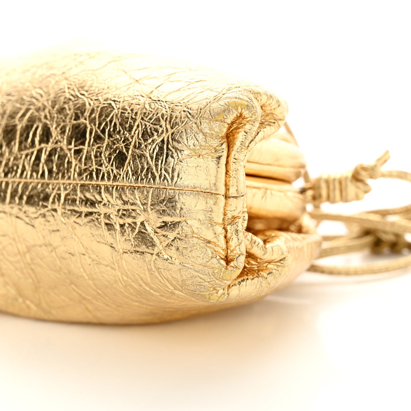 Metallic Crushed Calfskin The Mini Pouch Gold