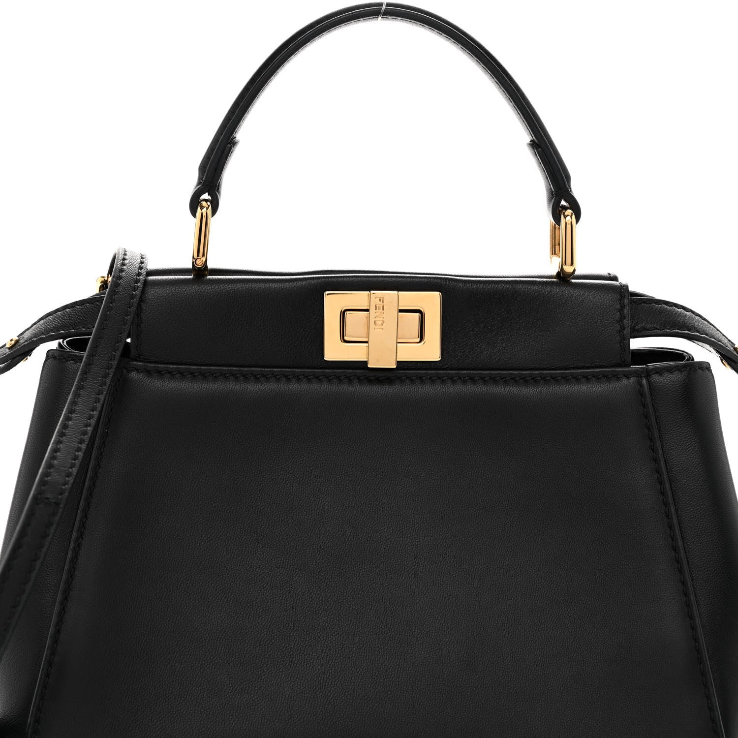 Fendi Nappa Mini Peekaboo Iconic Satchel Black 8 of 10