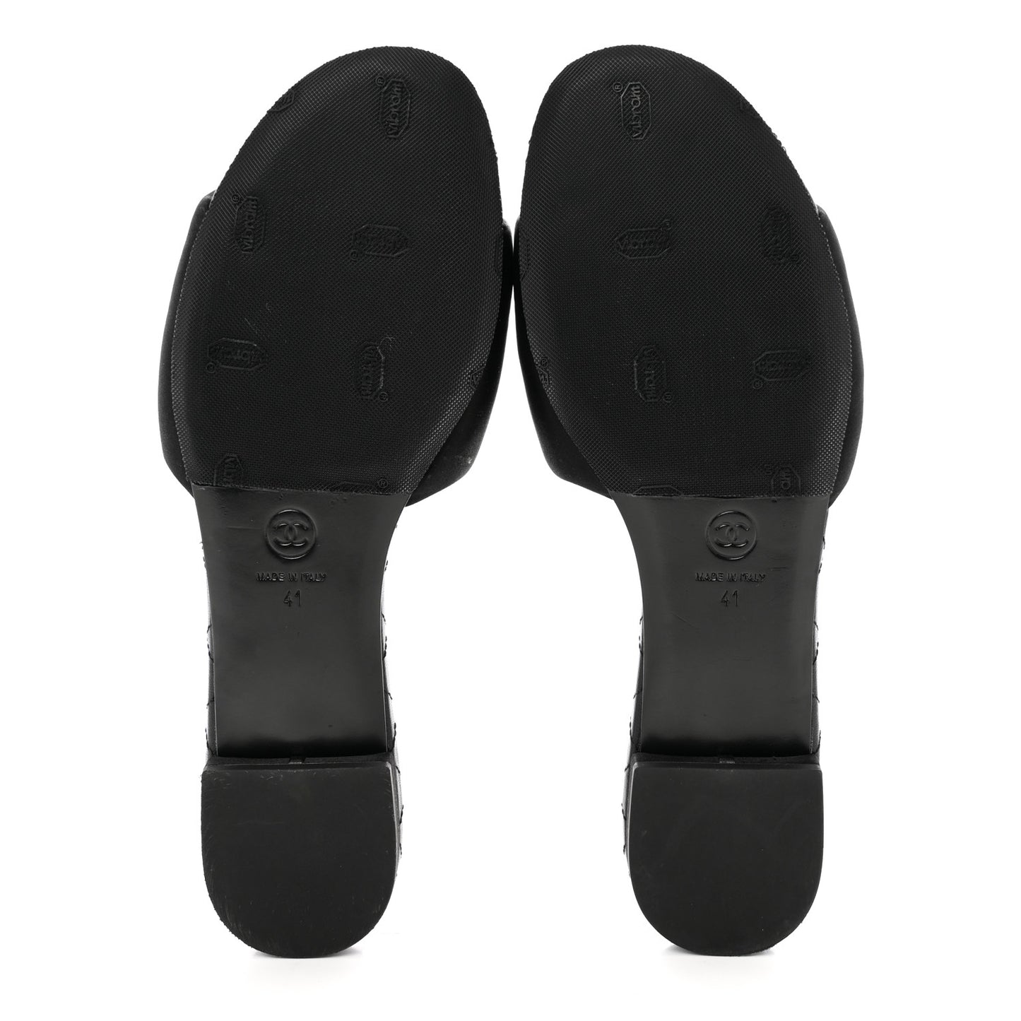 Satin Mule Sandals 41 Black