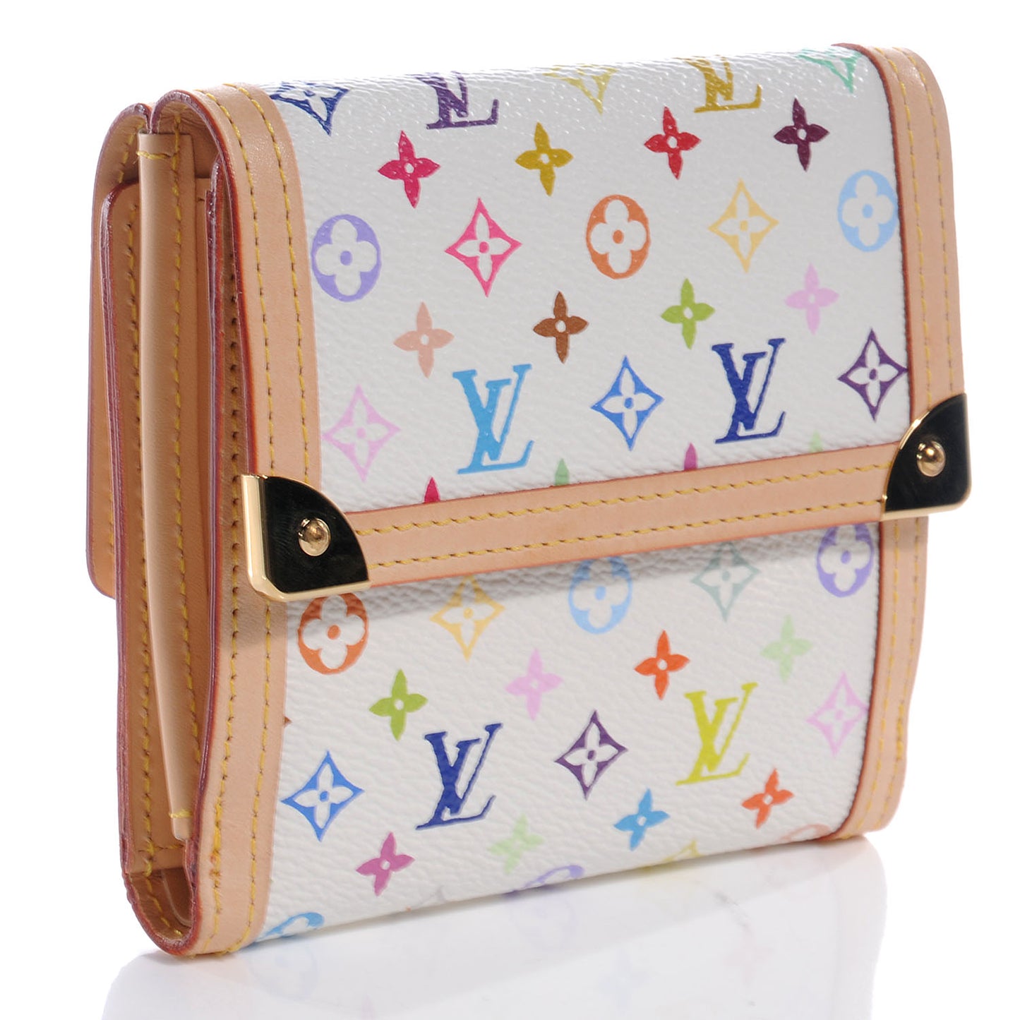 Monogram Multicolor Porte-Monnaie Billets Wallet White