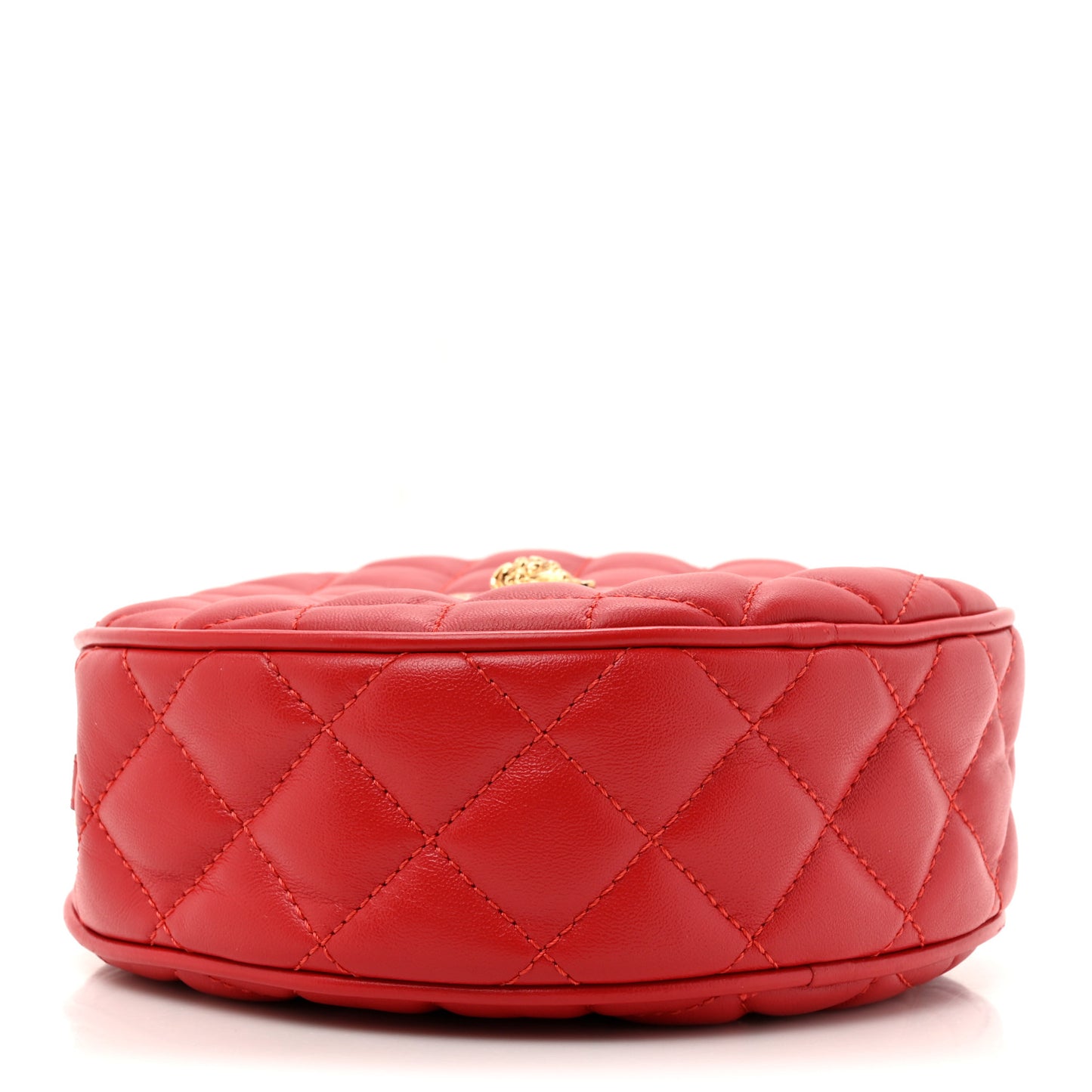 Nappa Quilted La Medusa Round Camera Bag Red