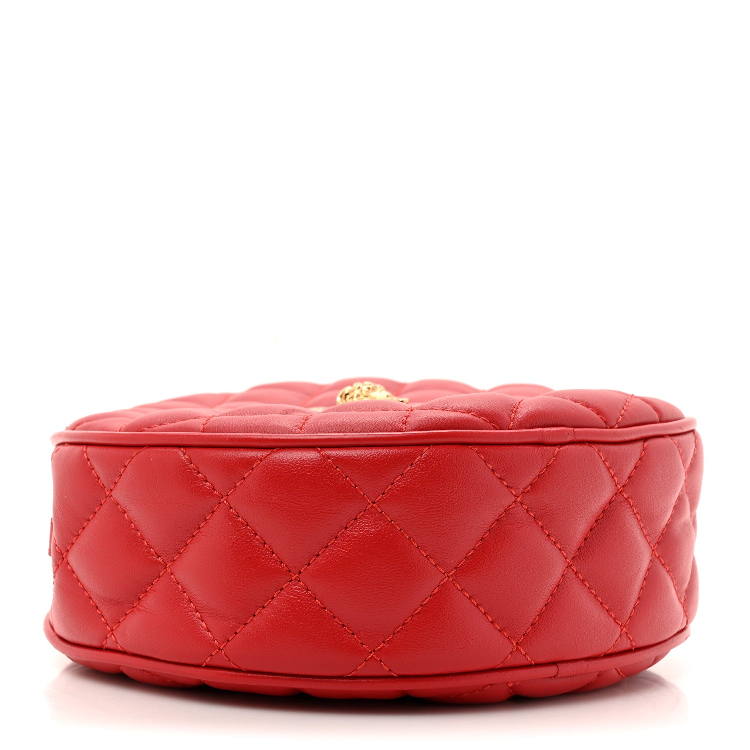 Versace Nappa Quilted La Medusa Round Camera Bag Red 4 of 9