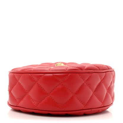 Versace Nappa Quilted La Medusa Round Camera Bag Red 4 of 9