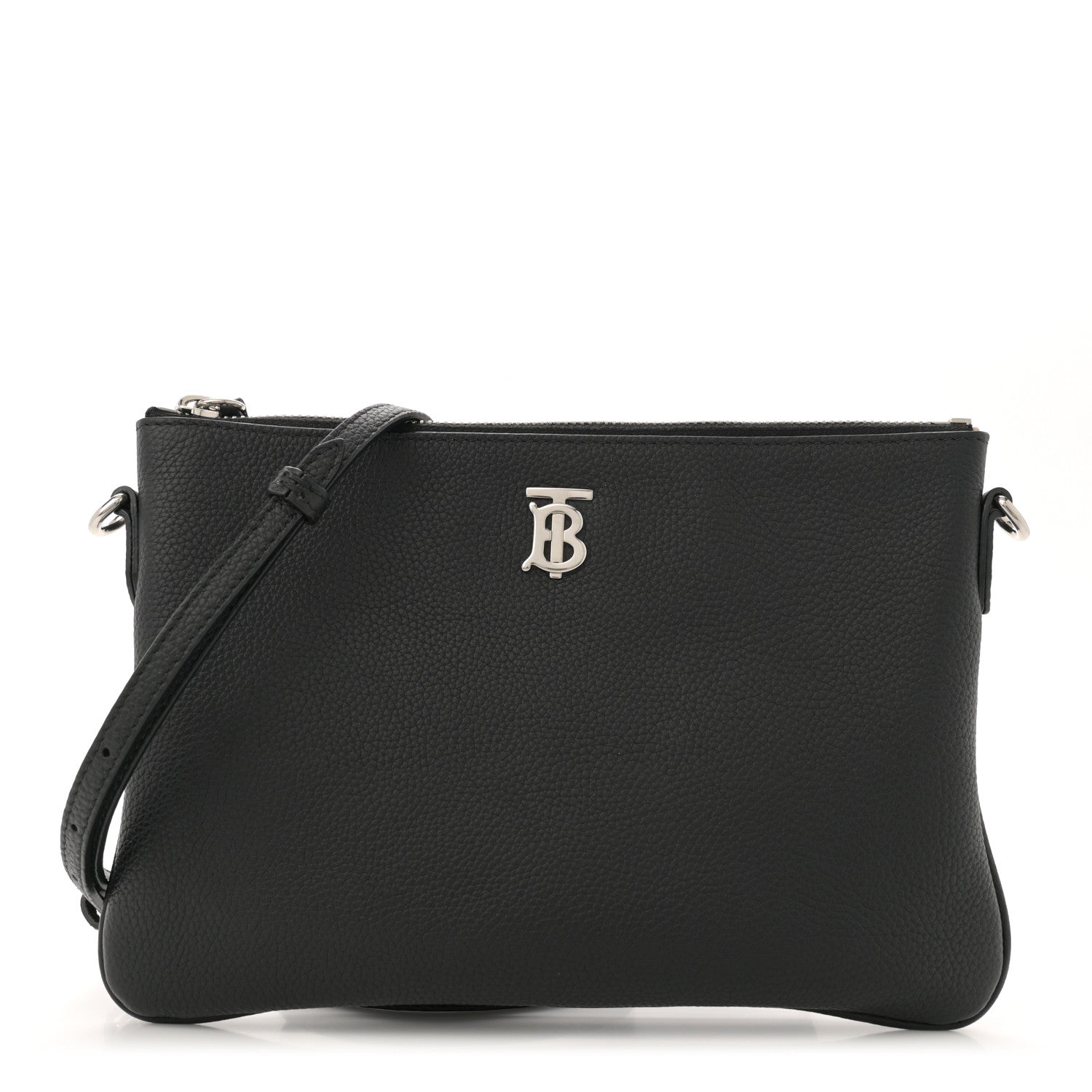 Burberry Grained Calfskin Peyton TB Crossbody Bag Black 1 of 11