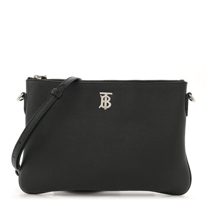 Burberry Grained Calfskin Peyton TB Crossbody Bag Black 1 of 11