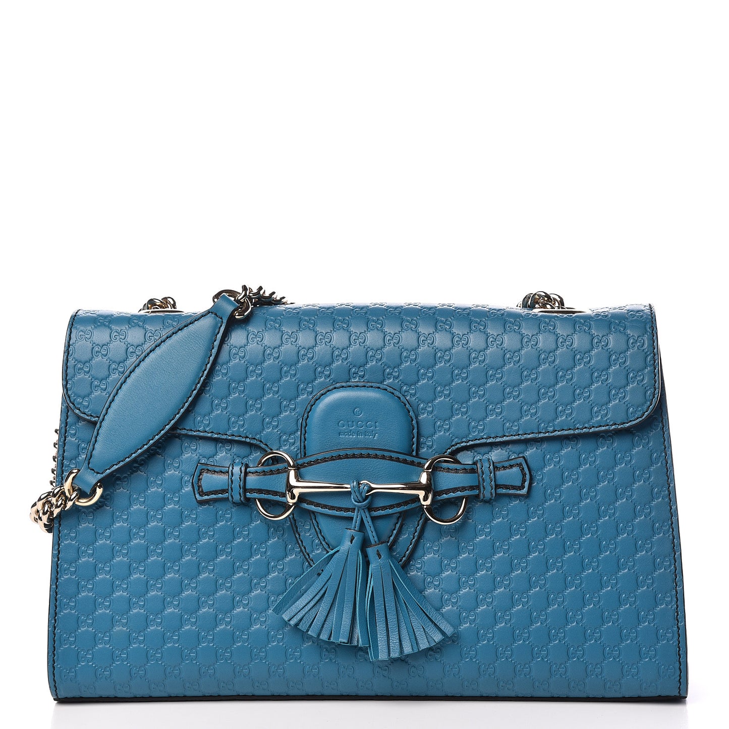 Soft Microguccissima Medium Emily Chain Shoulder Bag Deep Cobalt