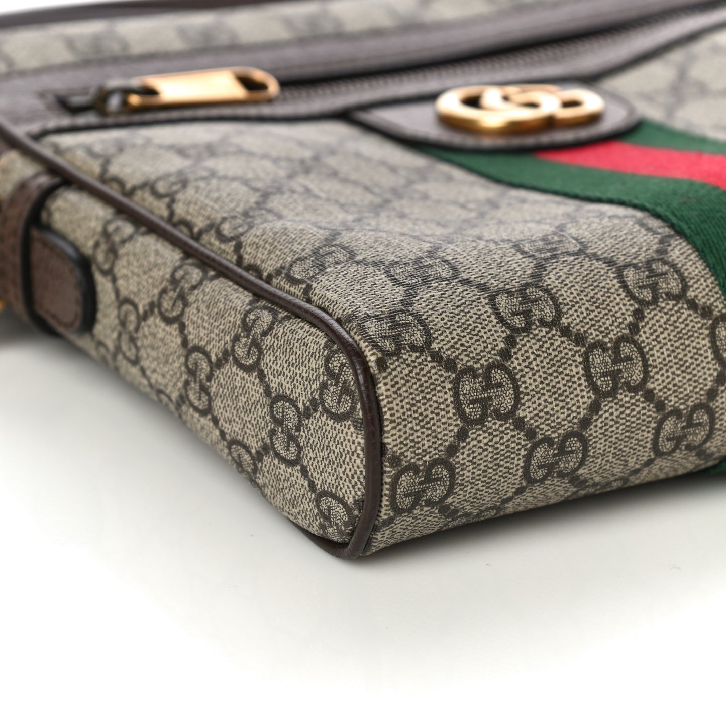 GG Supreme Monogram Web Small Ophidia Messenger Bag Brown