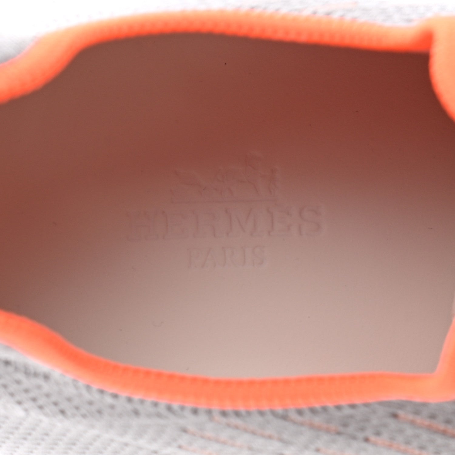 Hermes Technical Canvas Goatskin Womens Eclair Sneakers 36.5 Gris Clair 7 of 8