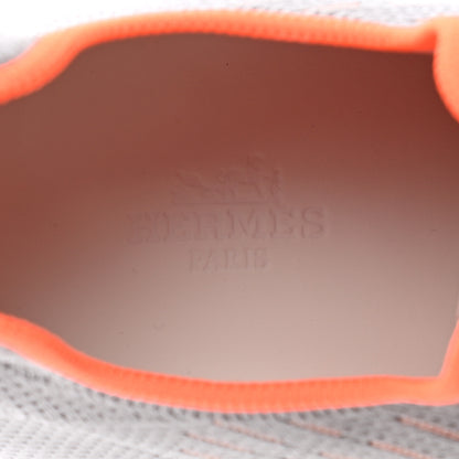 Hermes Technical Canvas Goatskin Womens Eclair Sneakers 36.5 Gris Clair 7 of 8