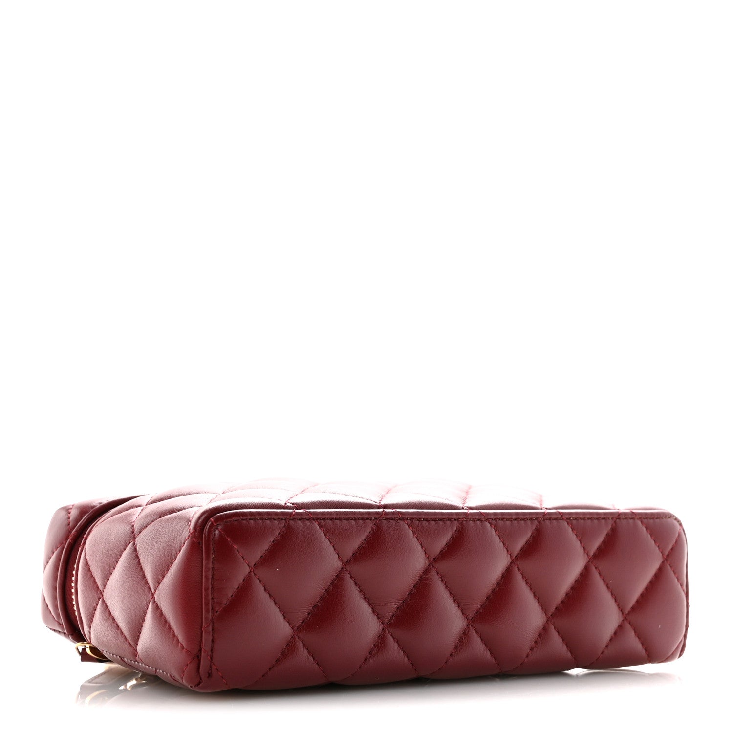 Chanel Lambskin Quilted Top Handle Slim Vanity With Chain Burgundy 4 of 11