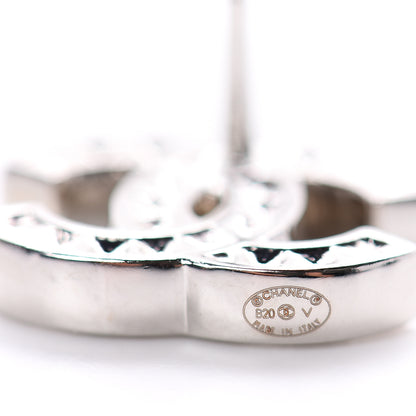 Chanel Baguette Crystal CC Earrings Silver 4 of 4