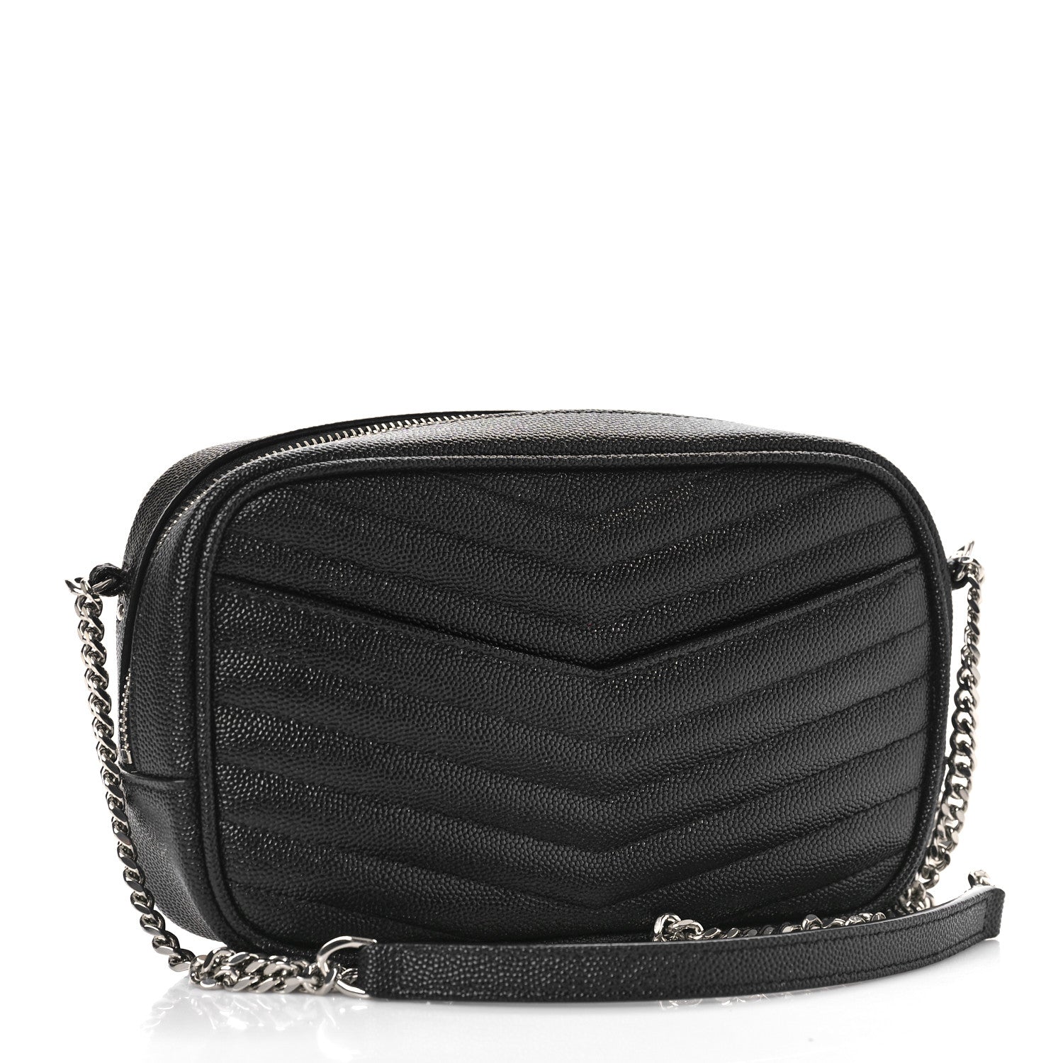 Saint Laurent Grain De Poudre Matelasse Monogram Mini Lou Camera Bag Black 3 of 8
