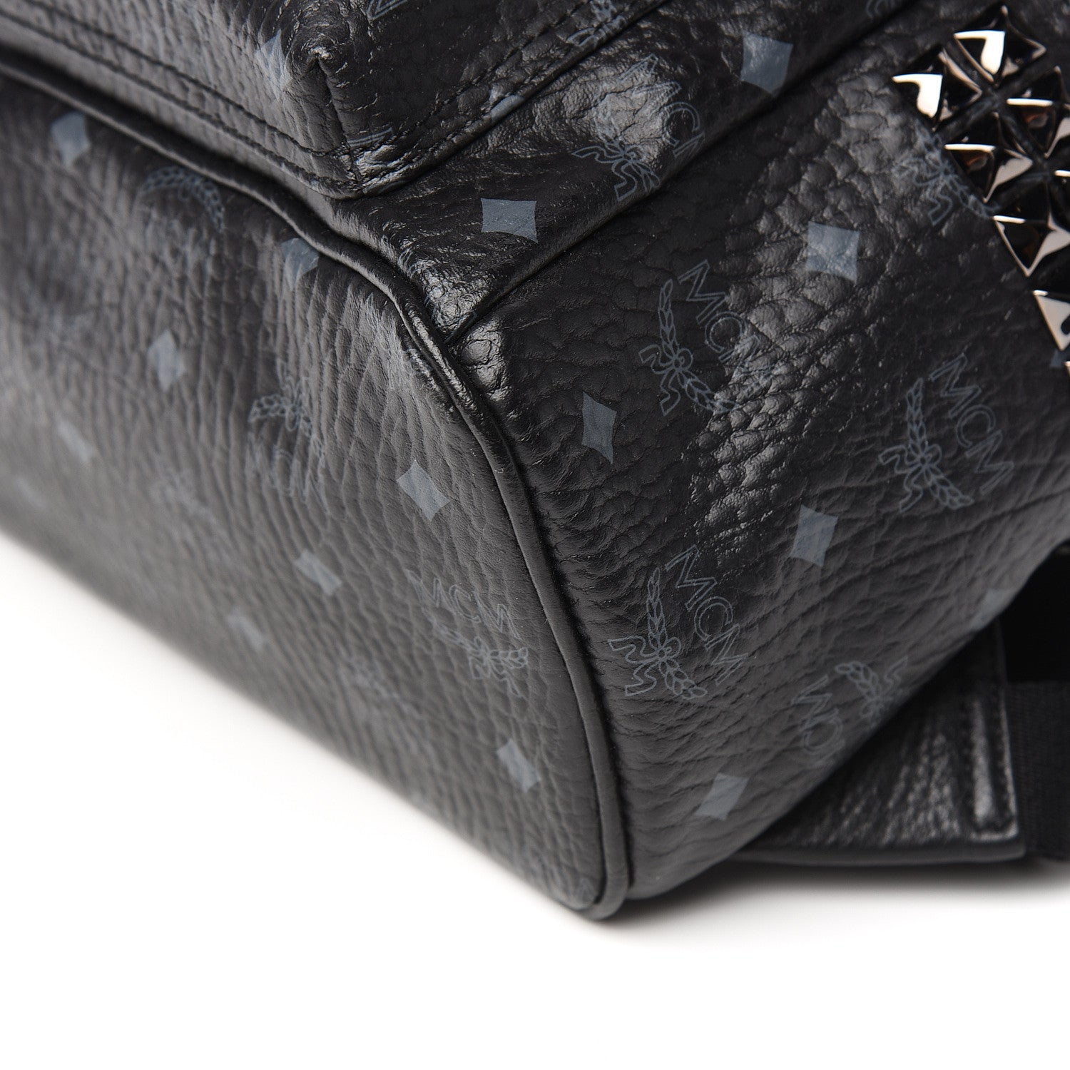 MCM Visetos Small Side Stud Stark Backpack Black 9 of 10
