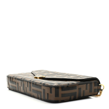 Fendi Vitello Soft F is Fendi Bi-Color FF 1974 Embossed Envelope Wallet On Chain with Pouches Maya Black 5 of 9
