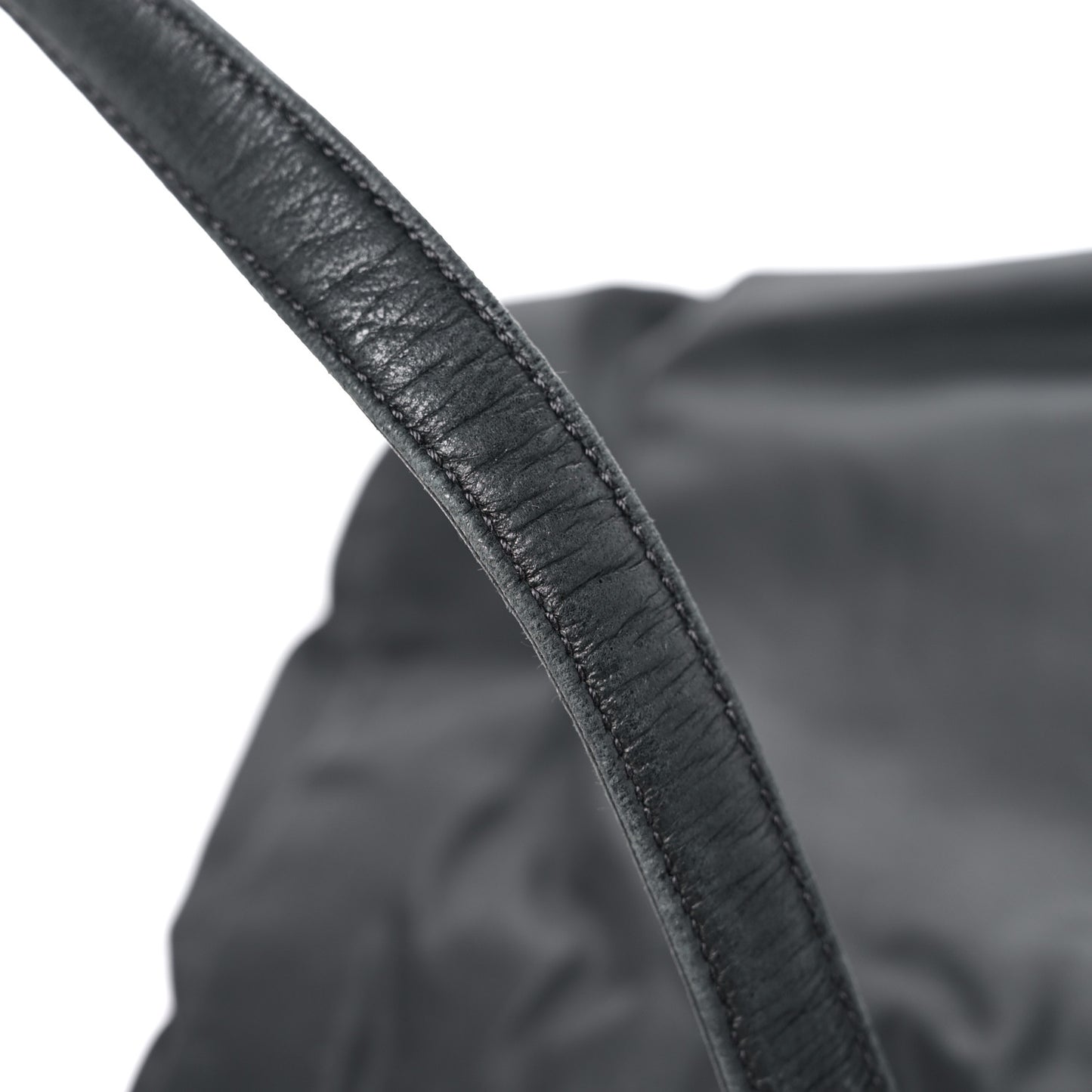 Tessuto Nylon Chain Shoulder Bag Asfalto