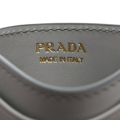 Prada Calfskin Triangle Card Holder Granite Gray 6 of 8