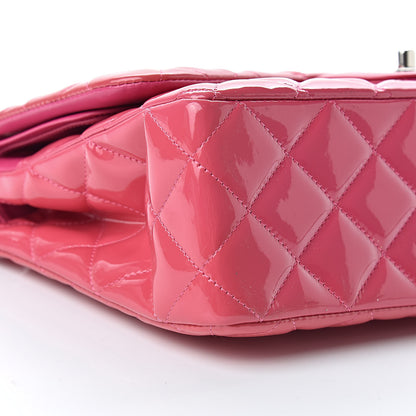 Chanel Patent Quilted Jumbo Double Flap Pink 9 of 16