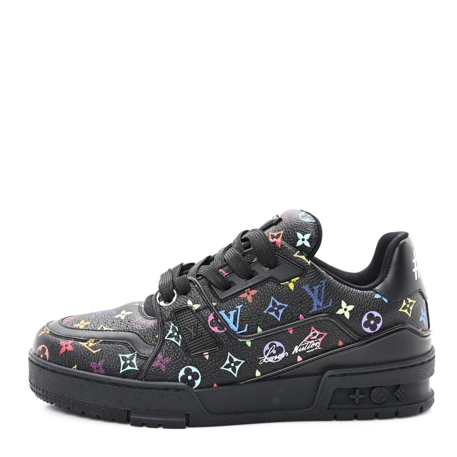Louis Vuitton LV X TM Calfskin Monogram Multicolor LV Trainer Sneakers 36 Black 1 of 9