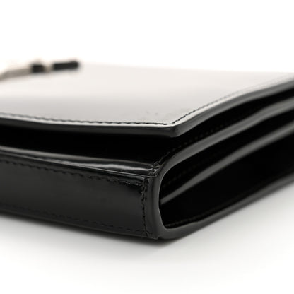 Saint Laurent Glazed Calfskin Cassandre Wallet On Chain WOC Black 10 of 11