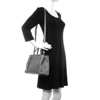 Fendi Vitello Elite Petite 2Jours Tote Grigio Grigio Chiaro 2 of 8