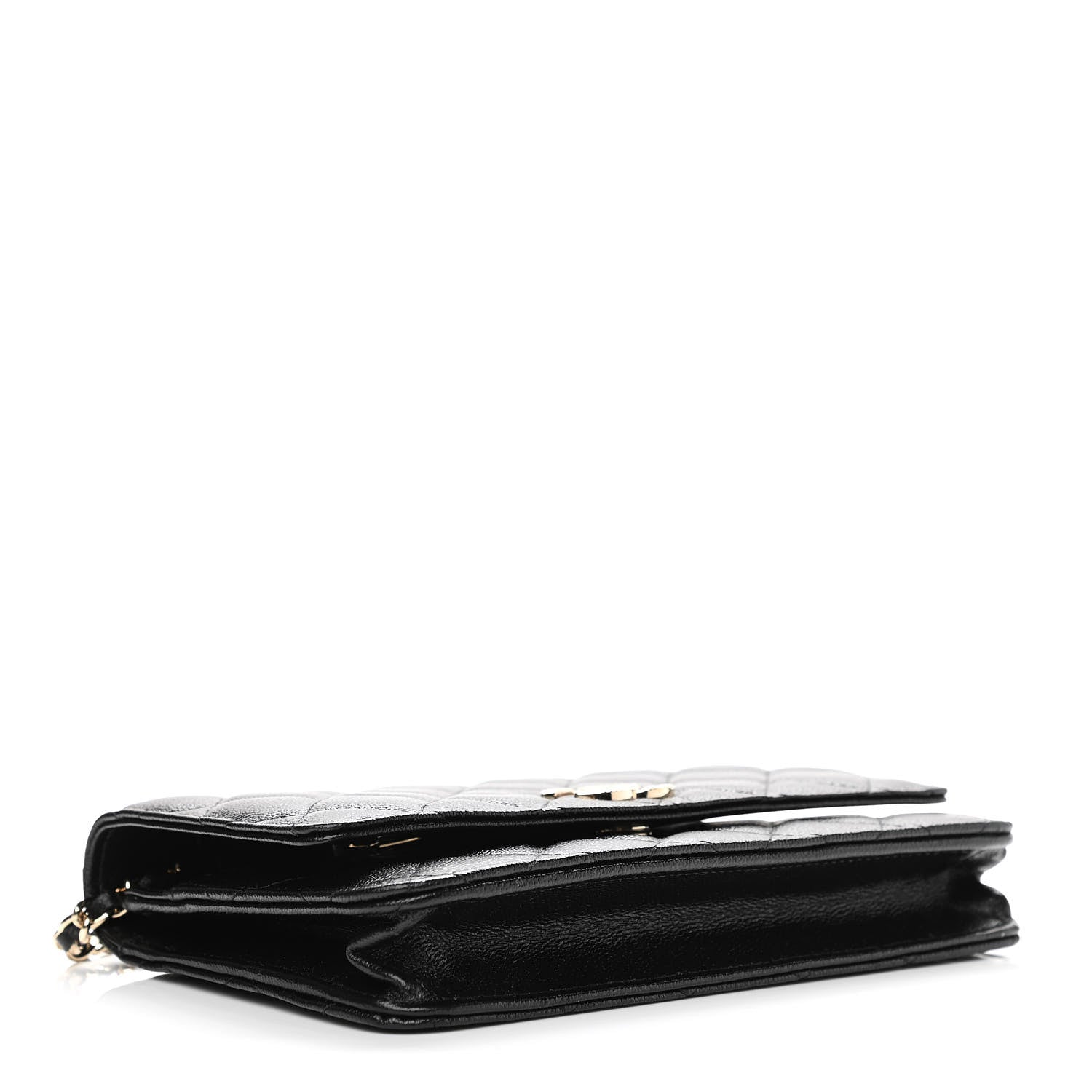 Chanel Caviar Quilted Beaded CC Wallet On Chain WOC Black 4 of 12