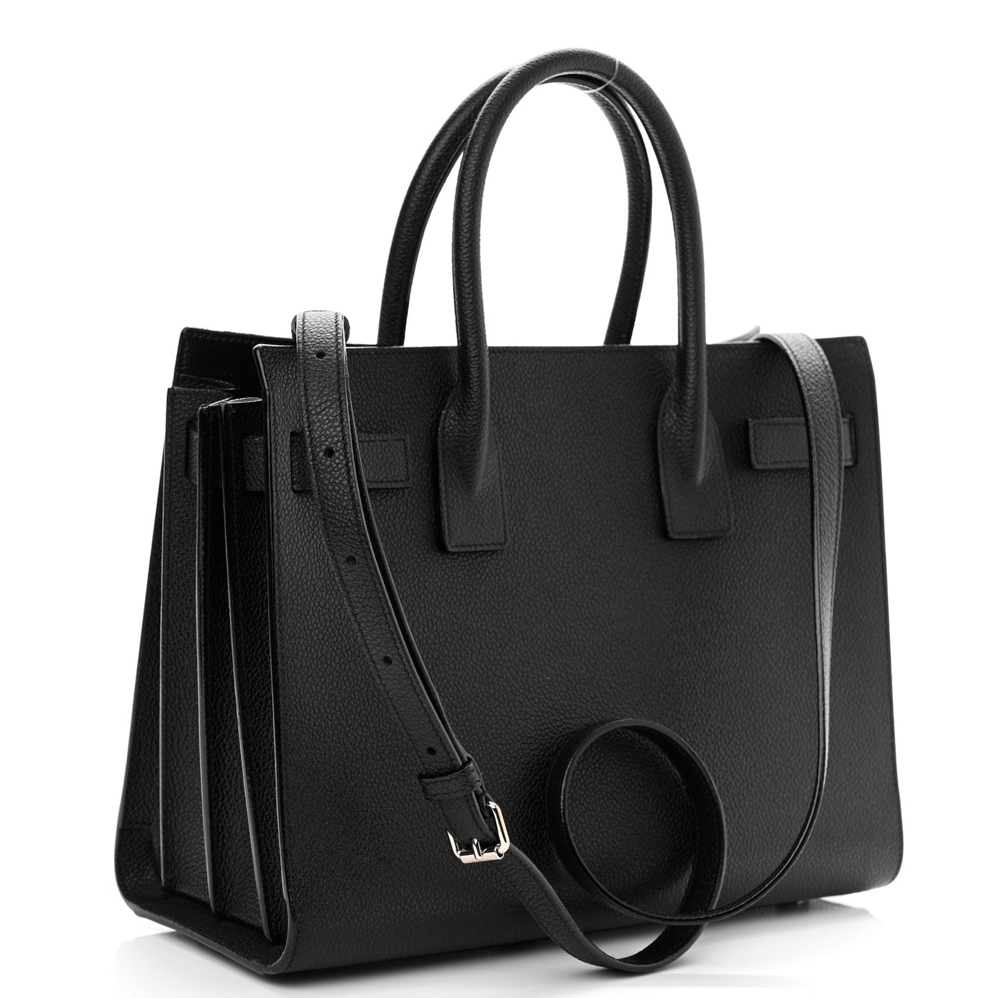 Grained Calfskin Baby Sac De Jour Black