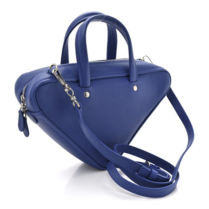 Balenciaga Shiny Day Calfskin Logo XS Triangle Duffle Bleu Roi White 3 of 11