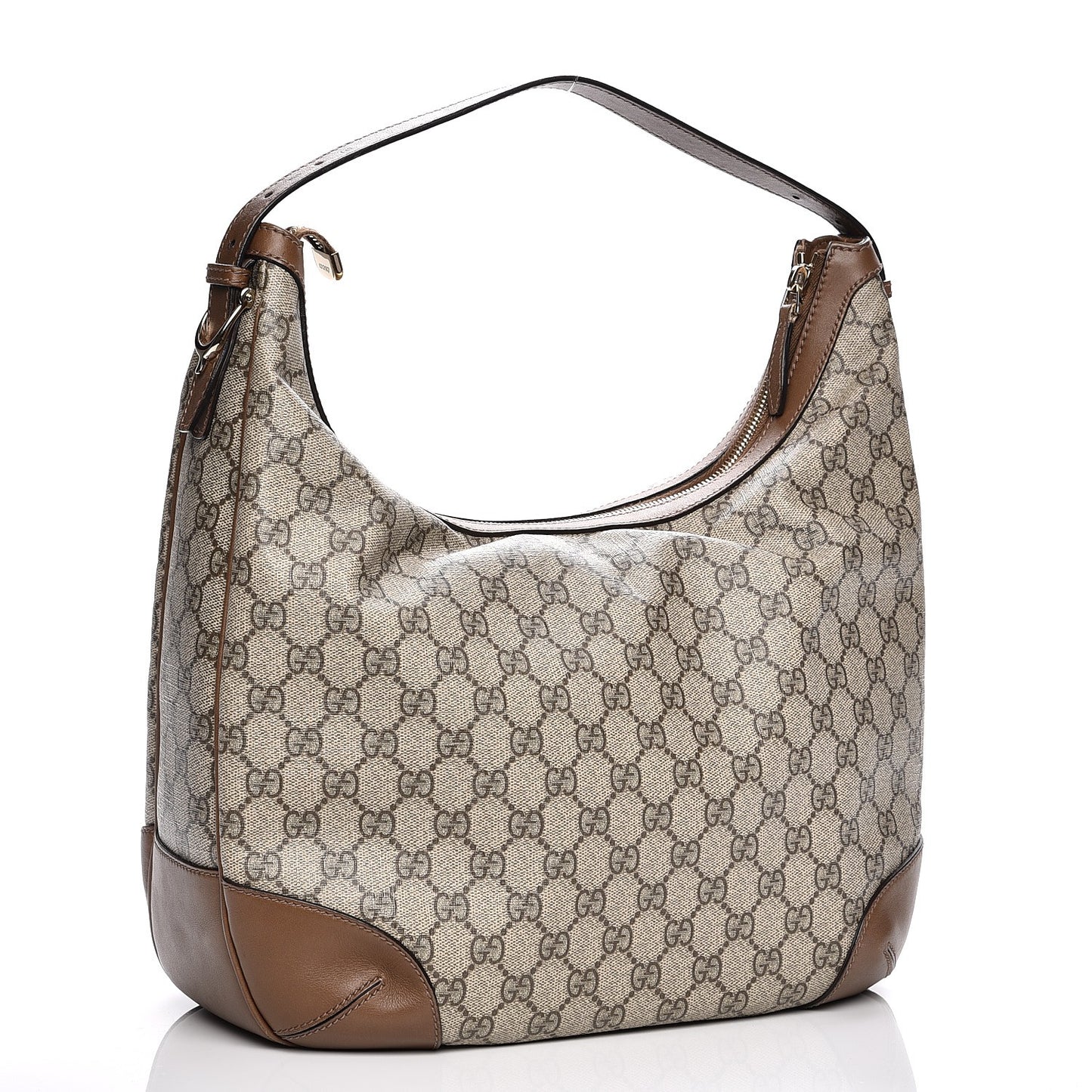 GG Supreme Monogram Margaux Calfskin Medium Nice Hobo Beige Ebony Acero