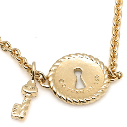 David Yurman 18K Yellow Gold Diamond Lock and Key Bracelet 5 of 5
