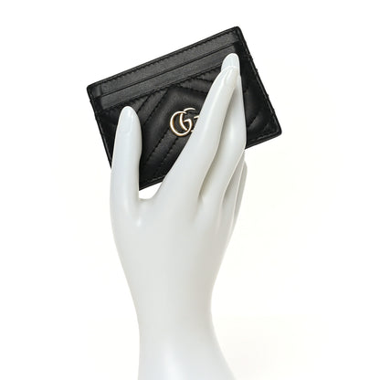 Gucci Calfskin Matelasse GG Marmont Card Holder Black 2 of 6