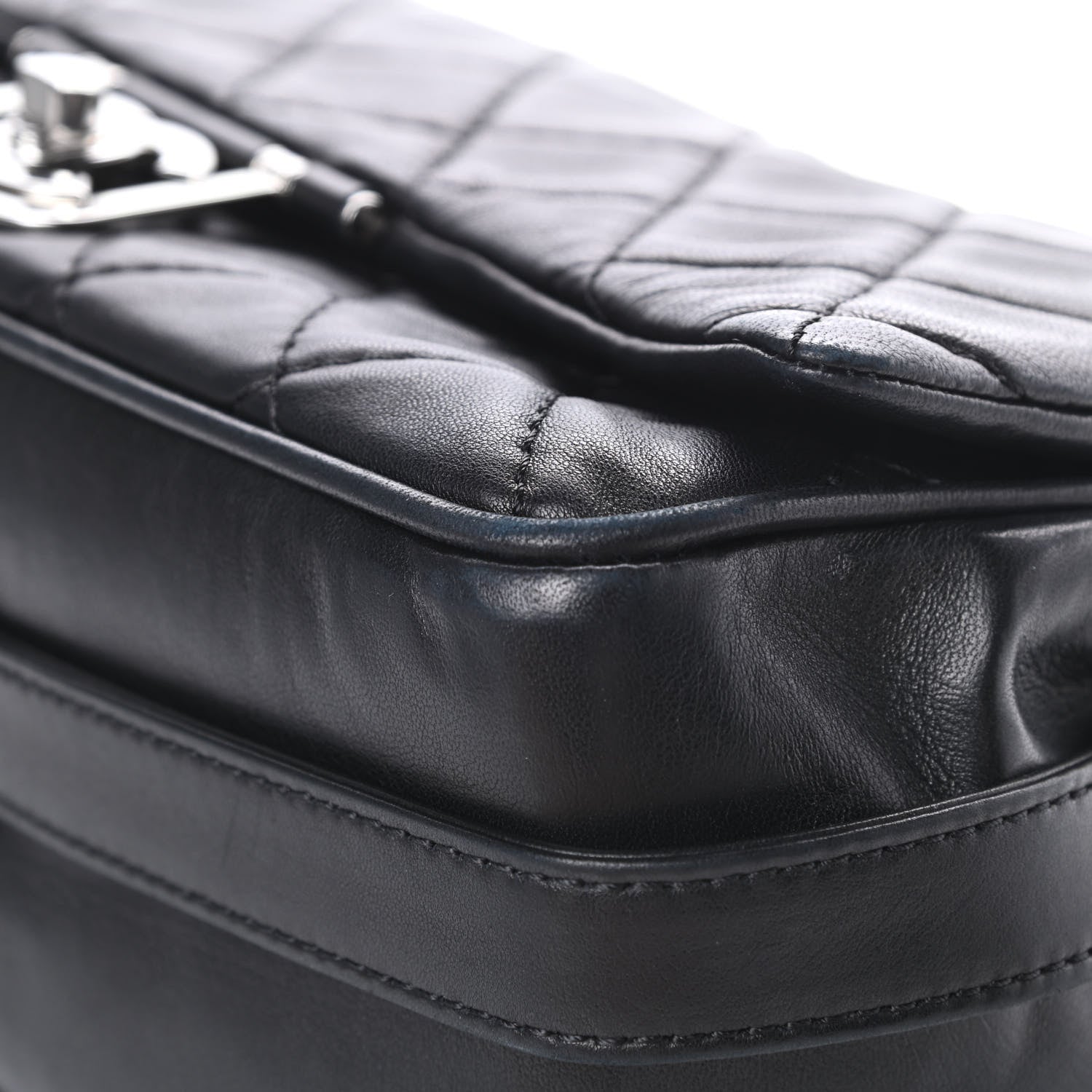 Chanel Lambskin Quilted Jumbo Icons Secret Label Flap Black 10 of 13